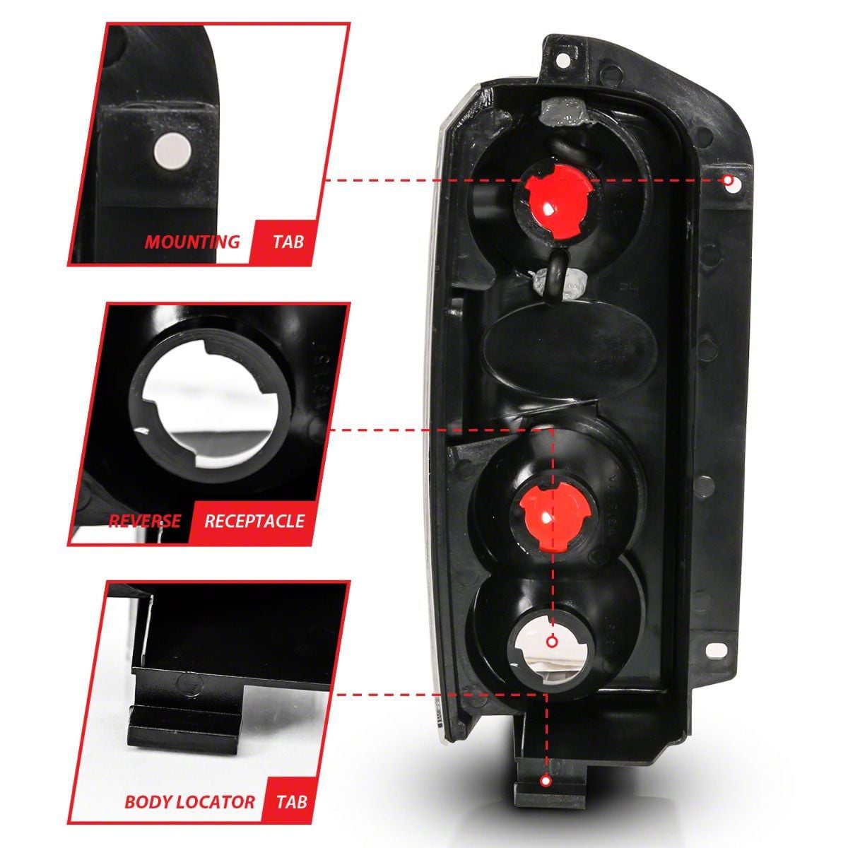 Jeep Cherokee Tail Lights; Black Housing; Clear Lens (97-01 Jeep