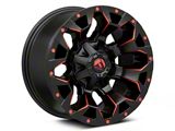 Fuel Wheels Assault Matte Black Red Milled Wheel; 17x9; -12mm Offset (84-01 Jeep Cherokee XJ)