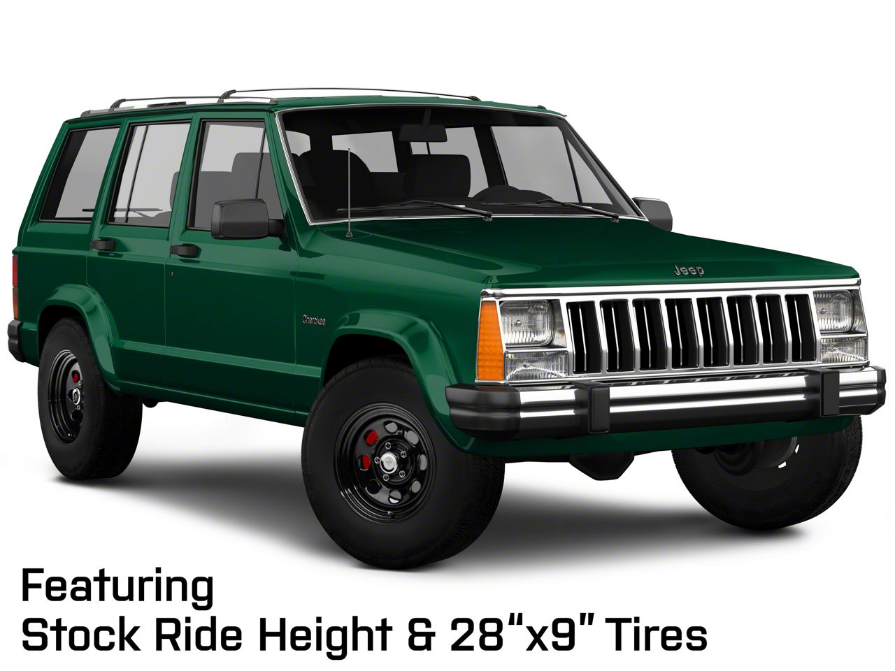 Mammoth Jeep Cherokee D Window Black Steel Wheel; 15x8; -19mm