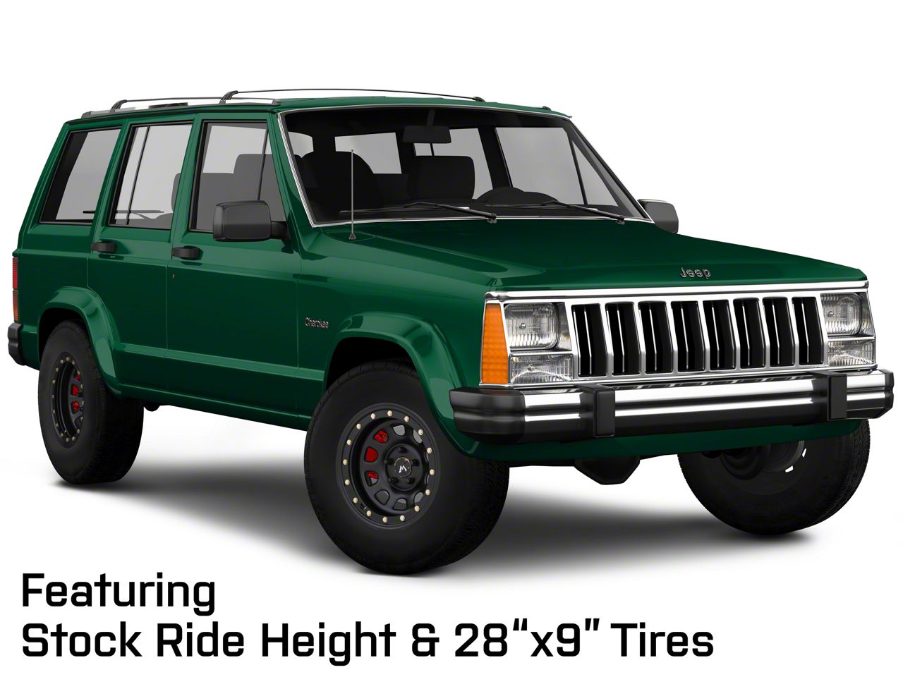 Mammoth Jeep Cherokee D-Window Simulated Beadlock Matte Black