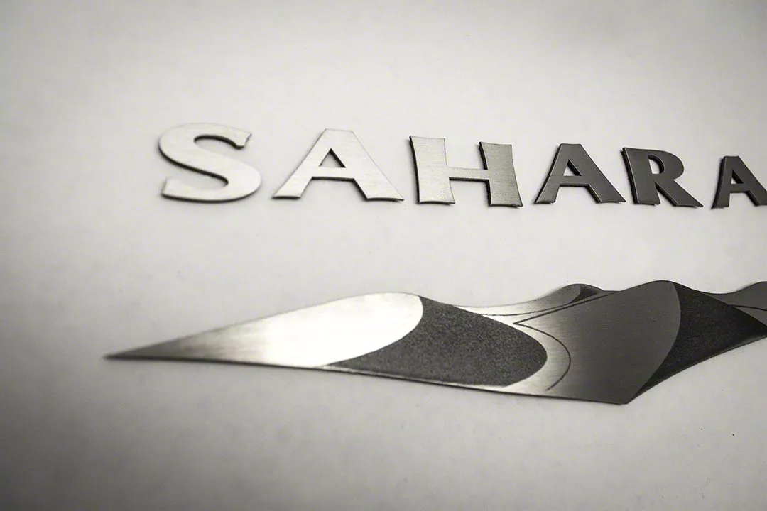 Jeep Wrangler Sahara Badges; Brushed (07-18 Jeep Wrangler JK