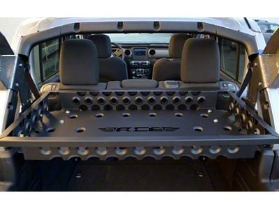 Adjustable Rear Cargo Basket; Texturized Black (18-25 Jeep Wrangler JL 4-Door)