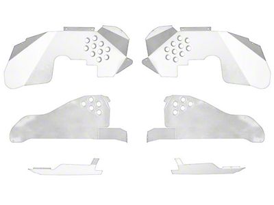 Front and Rear Inner Fender Kit with Inserts; Cloud White (07-18 Jeep Wrangler JK)