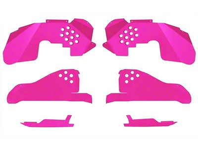 Front and Rear Inner Fender Kit with Inserts; Hot Pink (07-18 Jeep Wrangler JK)