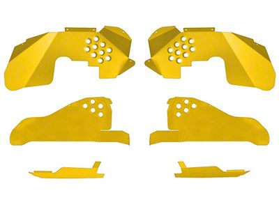 Front and Rear Inner Fender Kit with Inserts; Lemon Peel (07-18 Jeep Wrangler JK)