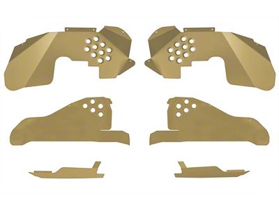 Front and Rear Inner Fender Kit with Inserts; Military Beige (07-18 Jeep Wrangler JK)