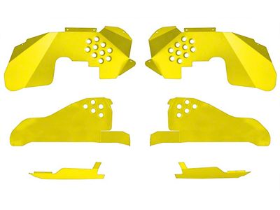 Front and Rear Inner Fender Kit with Inserts; Neon Yellow (07-18 Jeep Wrangler JK)