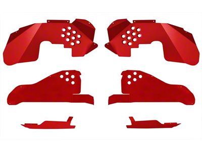 Front and Rear Inner Fender Kit with Inserts; Red Baron (07-18 Jeep Wrangler JK)