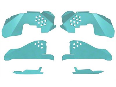 Front and Rear Inner Fender Kit with Inserts; Tiffany Blue (07-18 Jeep Wrangler JK)