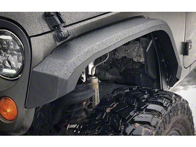 Narrow Front Fender Flares with Light Provisions; Bare Metal (07-18 Jeep Wrangler JK)