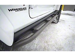 Rock Sliders; Gray Hammertone (18-25 Jeep Wrangler JL 4-Door)