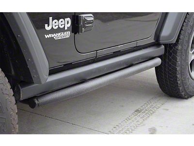 Rock Sliders; Gray Hammertone (18-25 Jeep Wrangler JL 2-Door)