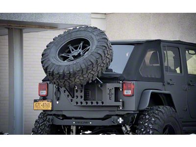Stand Alone Slant Back Tire Carrier; Texturized Black (18-25 Jeep Wrangler JL)