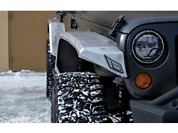 Wide Fender Flares with Light Provisions; Bare Metal (07-18 Jeep Wrangler JK)