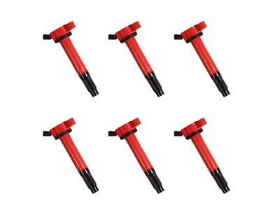 Ignition Coils; Red; Set of Six (10-21 4.0L 4Runner)