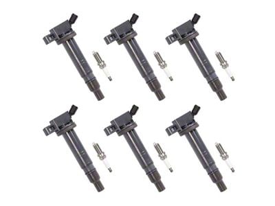 Ignition Coils with Spark Plugs; Black (03-09 4.0L 4Runner; 2010 2.7L 4Runner)