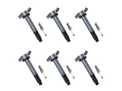 Ignition Coils with Spark Plugs; Black (14-17 4.0L 4Runner)