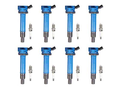 Ignition Coils with Spark Plugs; Blue (03-09 4.7L 4Runner)