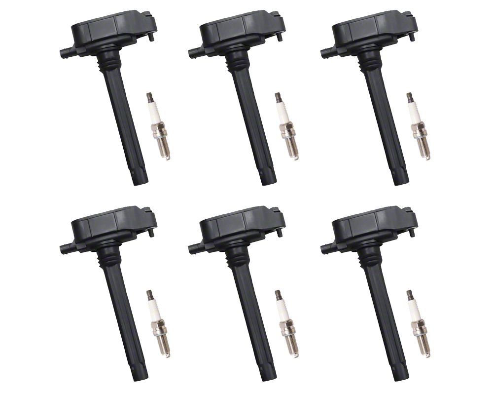 Jeep Grand Cherokee Ignition Coils with Spark Plugs; Black (1620 3.6L