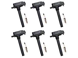 Ignition Coils with Spark Plugs; Black (16-20 3.6L Jeep Grand Cherokee WK2)