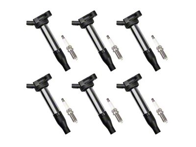 Ignition Coils with Spark Plugs; Black (16-20 3.5L Tacoma)