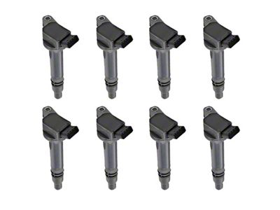 Ignition Coils; Black; Set of Eight (07-09 5.7L Tundra; 10-19 Tundra)