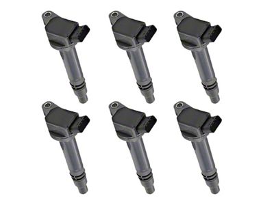 Ignition Coils; Black; Set of Six (07-09 5.7L Tundra; 10-19 Tundra)