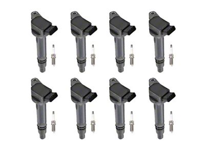 Ignition Coils with Spark Plugs; Black (07-09 5.7L Tundra; 10-20 Tundra)