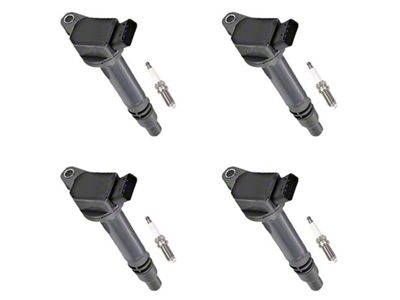 Ignition Coils with Spark Plugs; Black (07-09 5.7L Tundra; 10-20 Tundra)