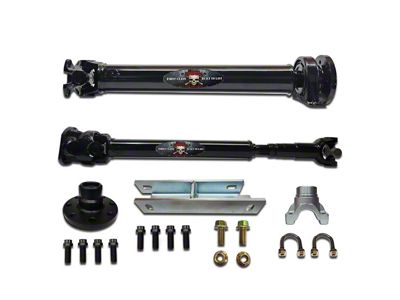 Adams Driveshaft Extreme Duty Series Rear 1350 CV Driveshaft with Solid U-Joints; 2-Piece (20-26 Jeep Gladiator JT Launch Edition, Mojave, Overland, Rubicon, Sport)