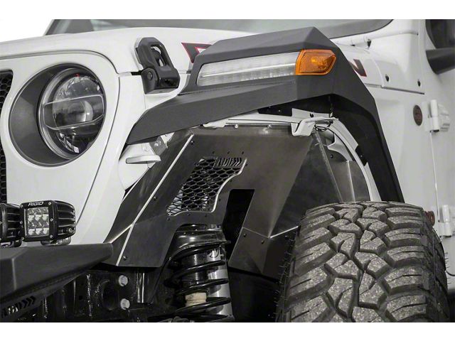 Front & Rear Inner Fender Liners For 2019-2025 Jeep Gladiator JT – Black Steel (4-Piece Set)