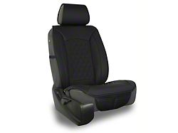 Aegis Cover Leatherette Easy Fit Wrap Low Back Bucket Seat Cover with Diamond Insert; Black/Black Piping (03-24 4Runner)