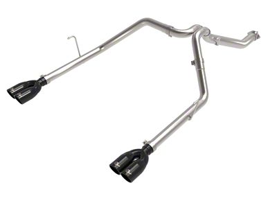 AFE Vulcan Series Dual Exhaust System with Black Tips; Rear Exit (21-25 3.0L EcoDiesel Jeep Gladiator JT)
