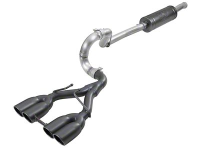 AFE Rebel Series 2.50-Inch Cat-Back Exhaust System with Quad Black Tips (18-25 3.6L Jeep Wrangler JL 4-Door)