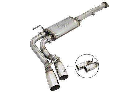 AFE Rebel Series 3-Inch Dual Exhaust System with Polished Tips; Middle Side Exit (05-15 4.0L Tacoma)