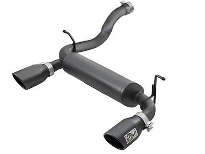AFE Rebel Series Axle-Back Exhaust System with Black Tips (18-25 3.6L Jeep Wrangler JL 4-Door)