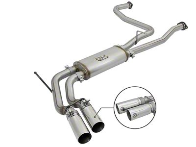 AFE Rebel Series 2.50-Inch Dual Exhaust System with Polished Tips; Middle Side Exit (17-24 Titan)