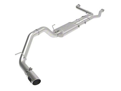 AFE Apollo GT Series 3 to 4-Inch Single Exhaust System with Polished Tip; Side Exit (16-19 5.6L Titan XD)
