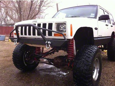 Affordable Offroad Front and Rear Bumper Set; Black (84-01 Jeep Cherokee XJ)