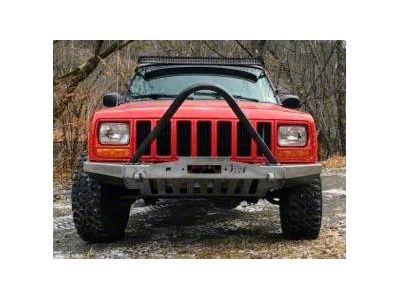 Affordable Offroad Modular Front Winch Bumper with Stinger; Bare Metal (84-01 Jeep Cherokee XJ)