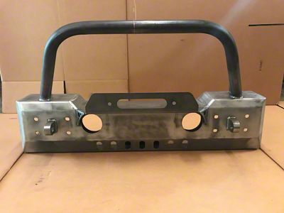 Affordable Offroad Winch Front Bumper with Bull Bar; Bare Metal (20-25 Jeep Gladiator JT)