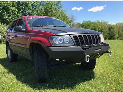 Affordable Offroad Modular Front Winch Bumper; Black (99-04 Jeep Grand Cherokee WJ)