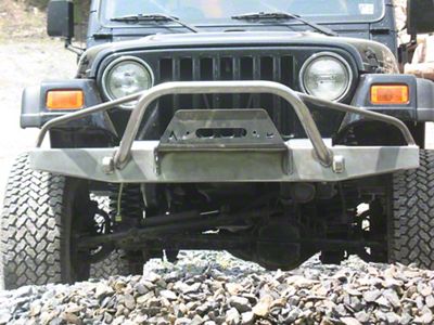 Affordable Offroad Elite PreRunner Front Winch Bumper; Bare Metal (76-06 Jeep CJ7, Wrangler YJ & TJ)