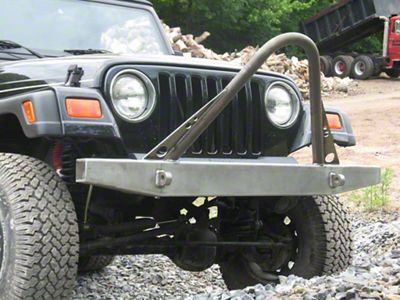 Affordable Offroad Elite Stinger Front Bumper; Bare Metal (76-06 Jeep CJ7, Wrangler YJ & TJ)