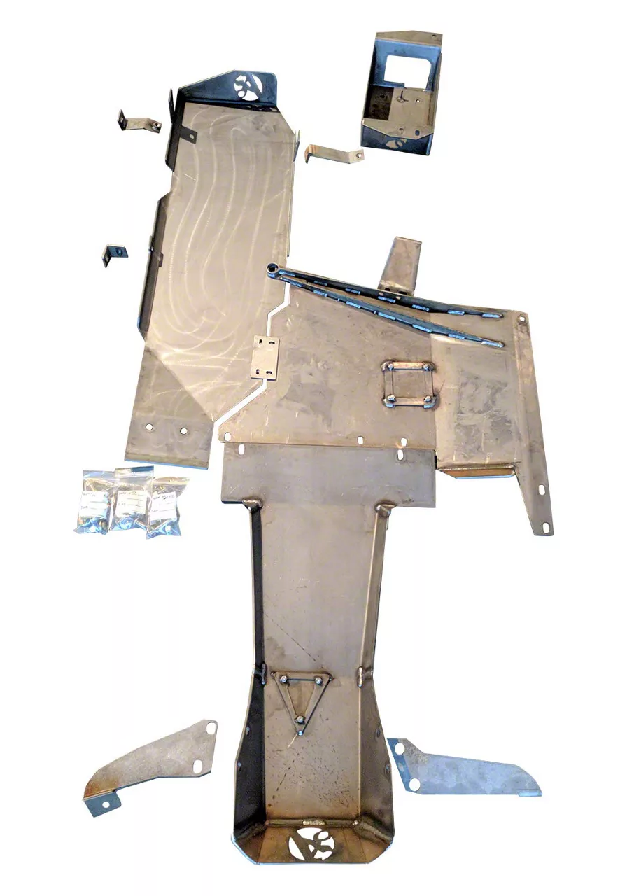 Affordable Offroad Jeep Wrangler Full Skid Plate System; Bare Metal 100