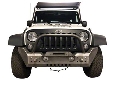 Affordable Offroad Mid Width Front Winch Bumper; Bare Metal (07-18 Jeep Wrangler JK)
