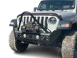 Affordable Offroad Mid-Width Winch Front Bumper with Stinger; Bare Metal (07-18 Jeep Wrangler JK)