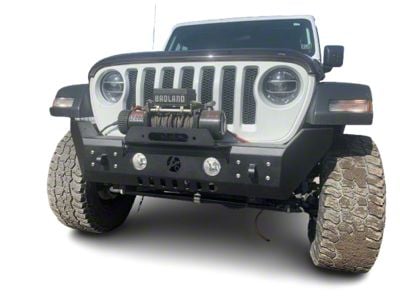 Affordable Offroad Mid-Width Winch Front Bumper; Black (18-25 Jeep Wrangler JL)