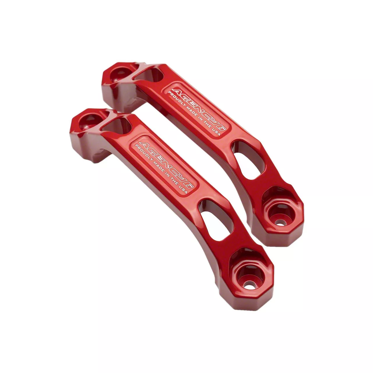 Agency 6 Universal XT 6-Inch Billet Grab Handles; Red 6in Billet Grab ...