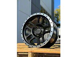 AGP Wheels Trux Matte Black with Machined Ring Wheel; 17x9; -12mm Offset (07-18 Jeep Wrangler JK)